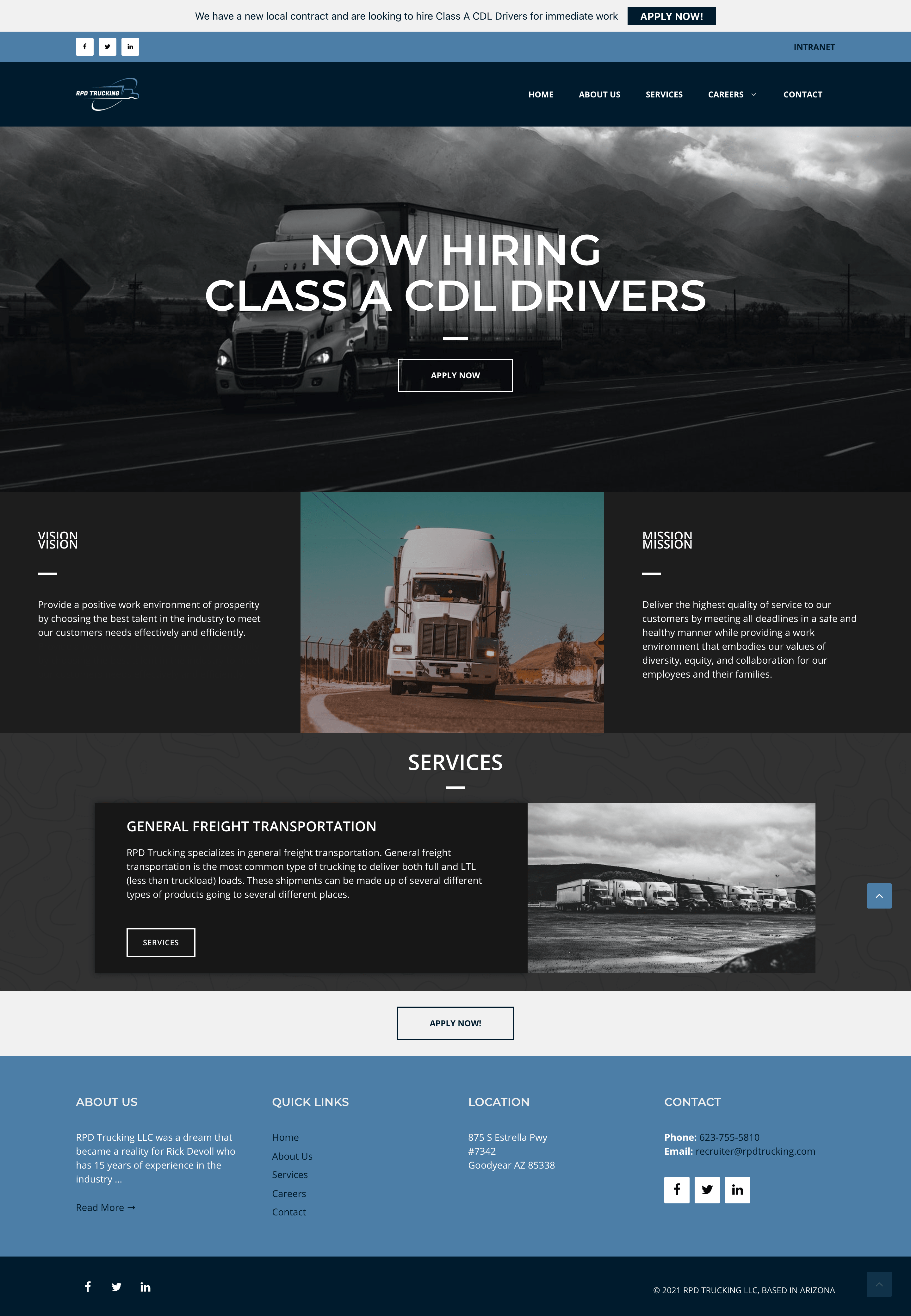 RPD Trucking Webpage