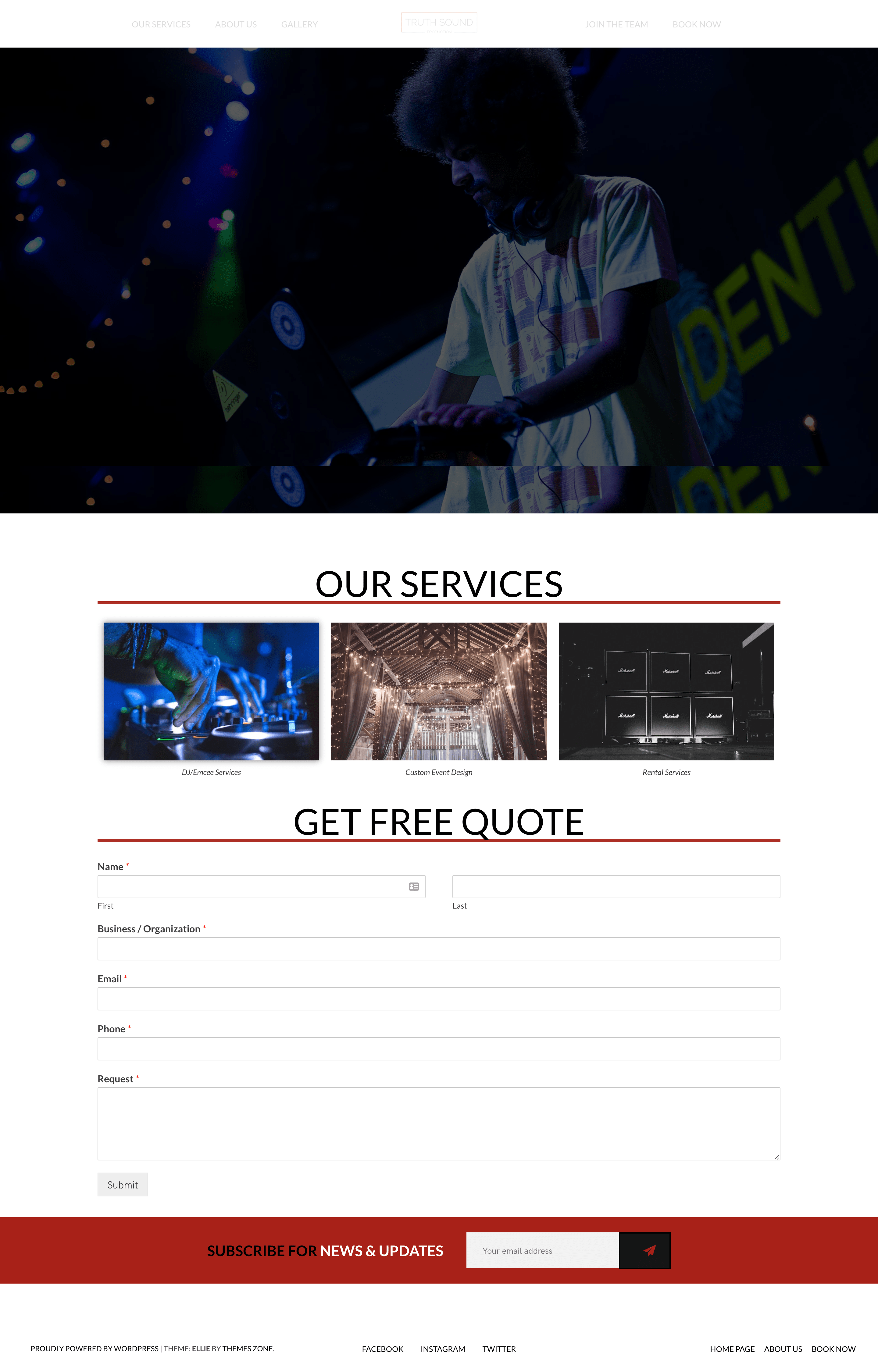Truth Sound Production Webpage